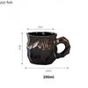Coarse Pottery Coffee Cup Vintage Ceramic Mug with Disc Artistic Water Cup Oatmeal Breakfast Cups Milk Mug Afternoon Tea Cups