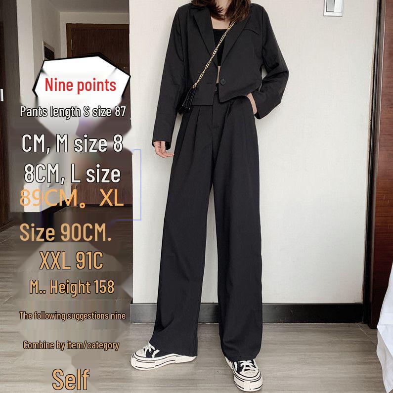 Plus Size Grey High Waist Wide-Leg Casual Suit Pants for Women S Under 88 Jin