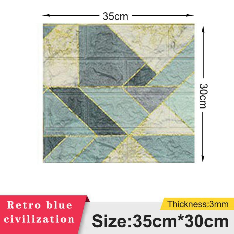 1/5/10pcs 35*30cm Wallpaper Self-adhesive 3d Bedroom Decoration Wall Waterproof Moisture-proof Soft Package Wallpaper