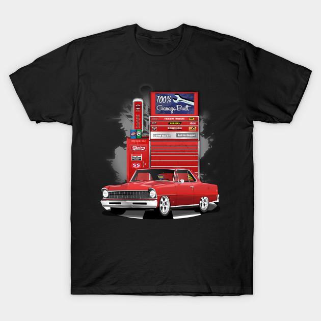 

Men Black Print T-shirt 1967 Bolero Red Chevrolet Nova Garage Built Print No-Cut Transfer Paper Print Cotton Tshirt S
