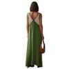 Women's Summer Color Block V Neck Sleeveless Tank Maxi Dress Loose Casual Vacation Beach Long Dress for Women