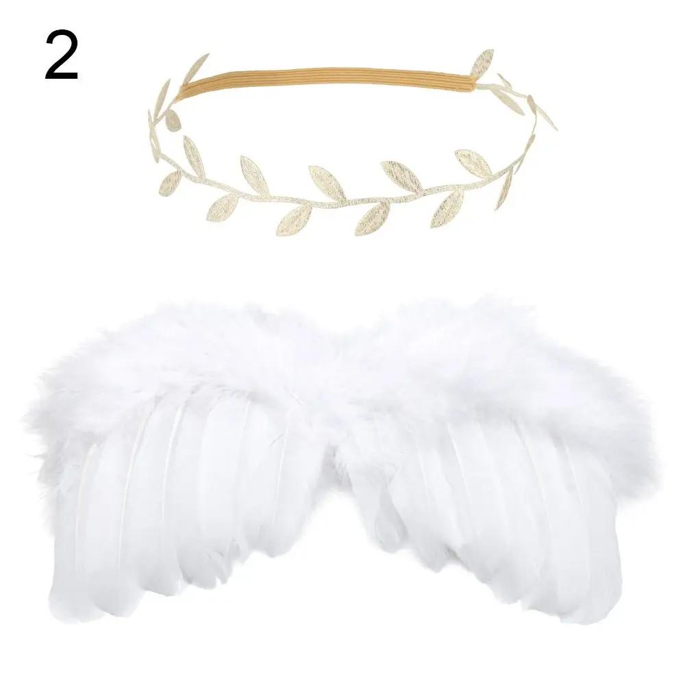 Newborn Photography Props White Angel Wing Baby Photos Props Feather Wing Girls Hair Kids Baby Photography Hair Accessories