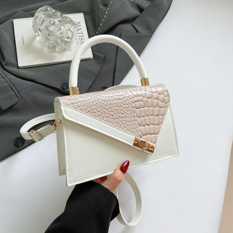 Fashion Texture Color Matching New Stone Pattern Commuter Casual Simple Messenger Portable Small Square Bag Woman