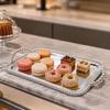 Reflective Metal Display Tray for Coffee Service, Entryway Placement and Dresser Arrangement for Daily Home Use