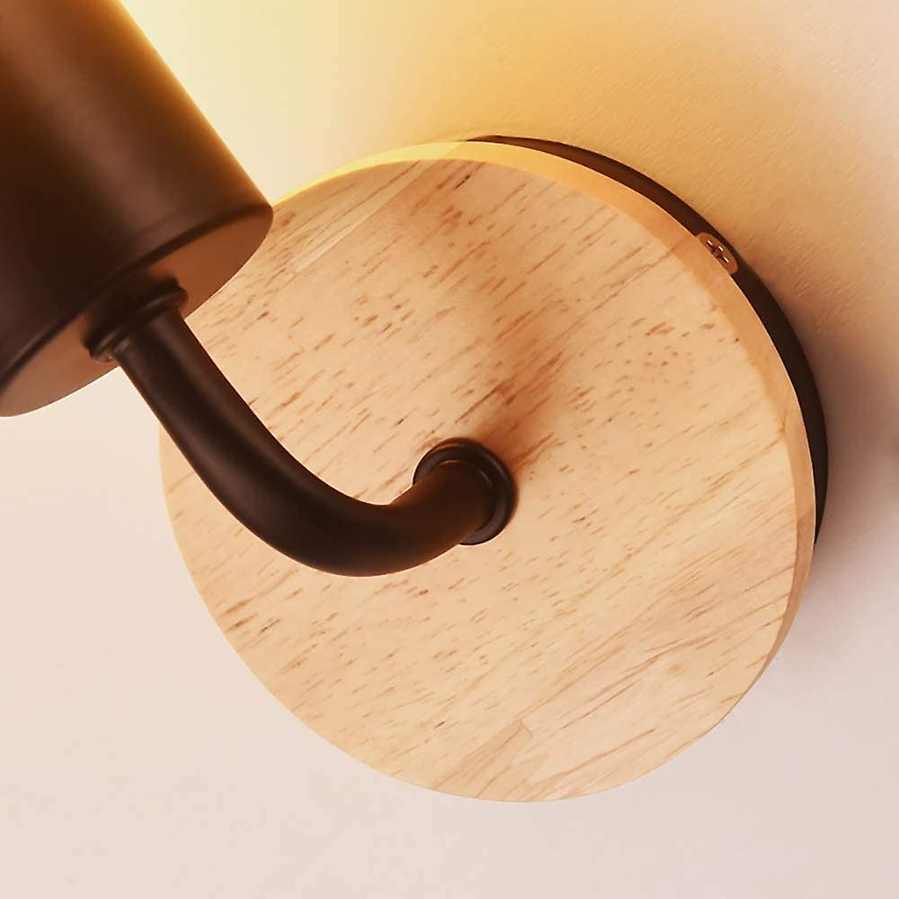 Moderne E27-Edison-Wandleuchte, modernes Metall, Loft-LED-Holzleuchter, Typ Wandleuchte, warmes Gelb