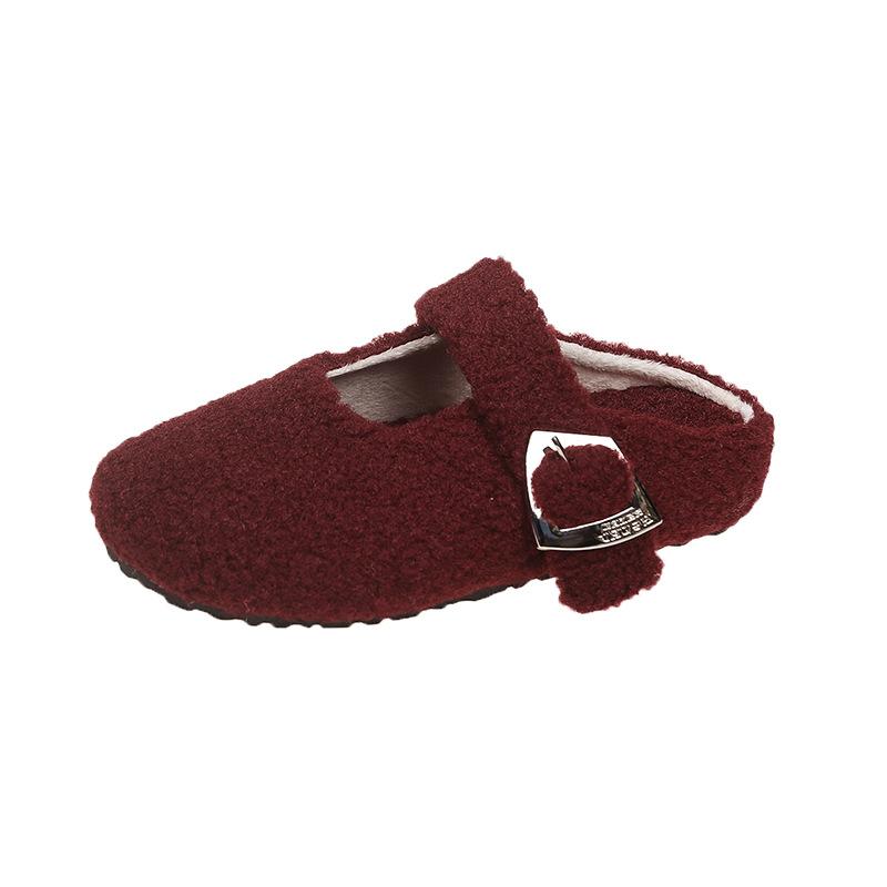 

Baotou lazy velvet casual thick-soled half-slippers women s 2025 autumn new gentle outer wear warm cotton slippers 40