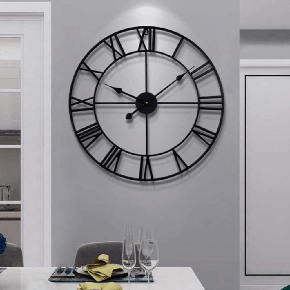 Nordic Style Metal Iron Clock 40cm Decorative Wall Clock Roman Numerals Clock Office