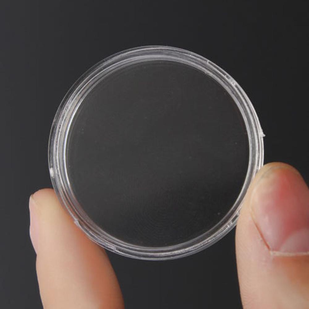 25pcs 40mm Clear Round Plastic Coin Container