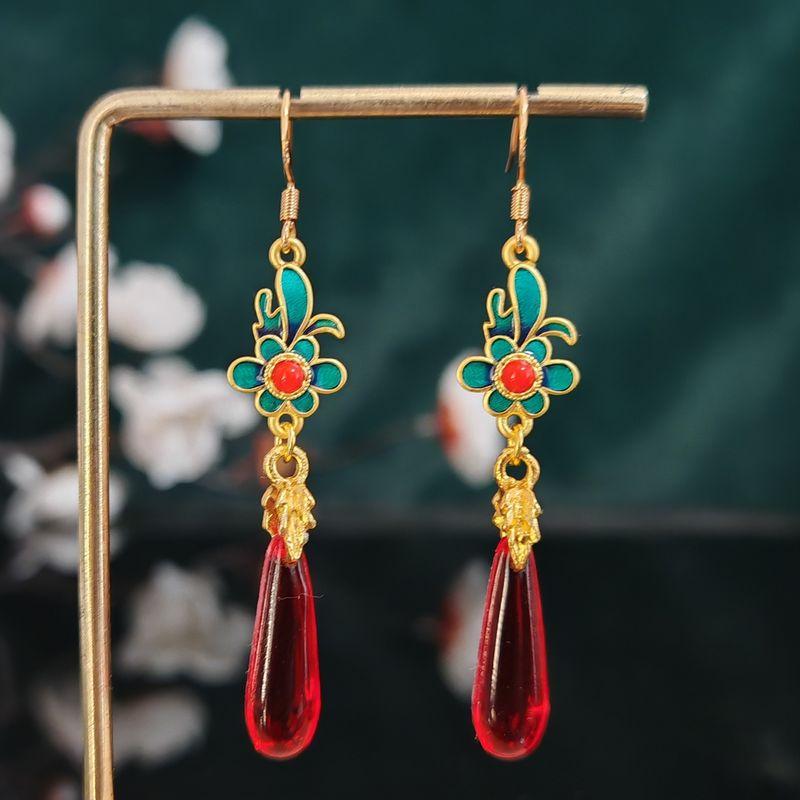 

Красные свадебные серьги в китайском стиле ципао Lucky and red