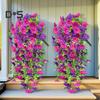 Lot de 3 fleurs artificielles suspendues en soie, résistantes aux UV, pour décoration murale de jardin, d'intérieur ou d'extérieur, pour mariage