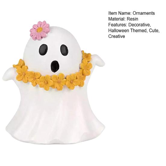 jijijing Halloween Ghost Figurine, Spooky Resin Statue, Classic Decoration for Indoor Outdoor Tabletop Decor, Durable Retro Ornament Gift