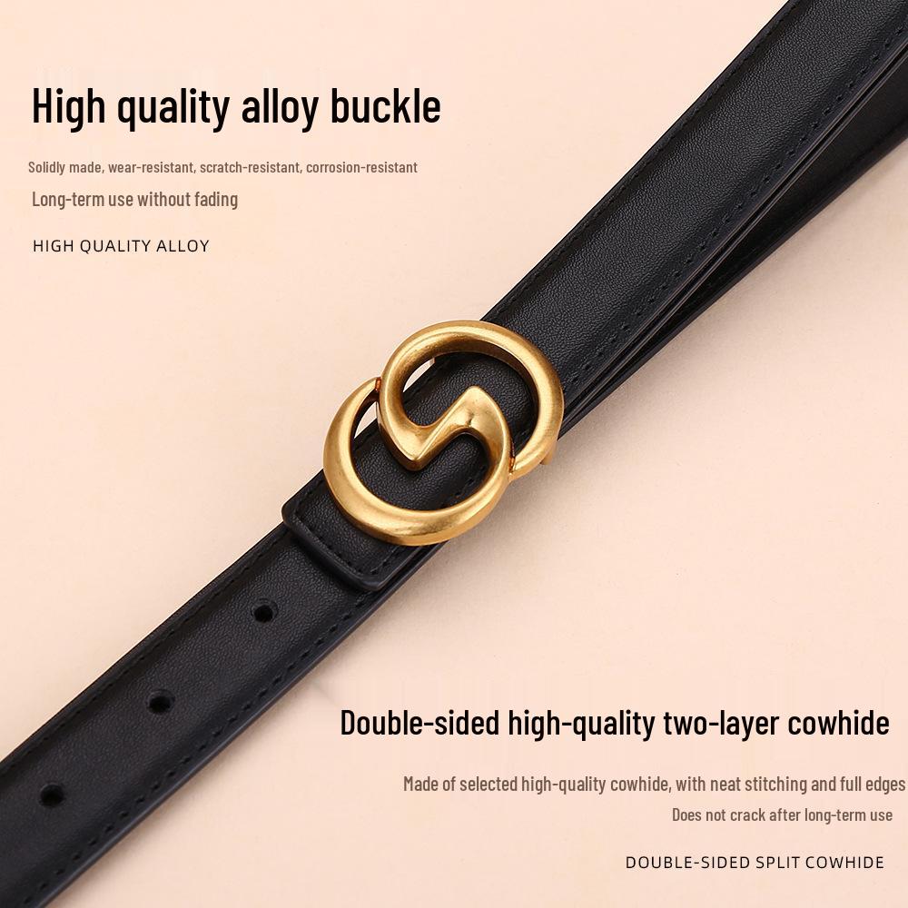 Women's Angola Red Genuine Leather Waist Belt - Fashionable, Versatile, and High-End Cowhide Accessory for Suits and Coats