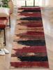 Modern Abstract Runner Rug Blue Grey Oil Paint Texture Floor Mat Artistic Washable Long Carpet for Hallway Kitchen Bedroom Decor