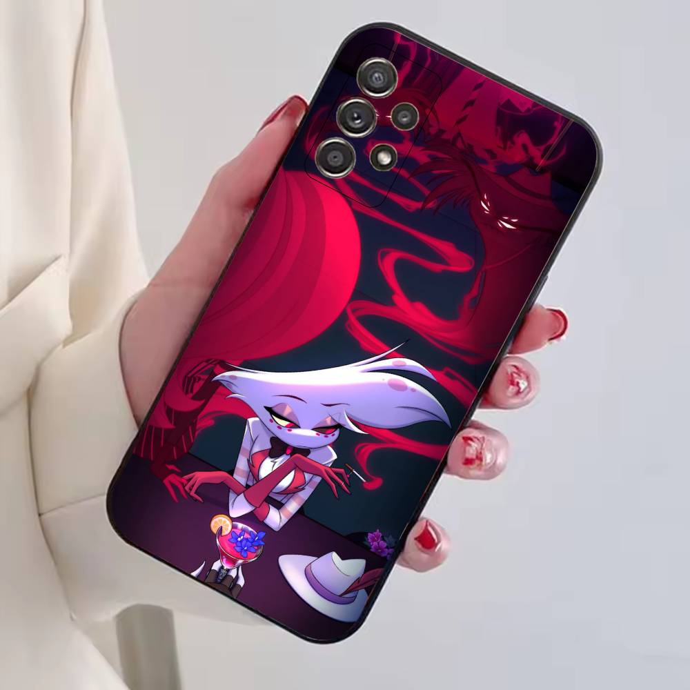 H-Hazbins Hotels Hot Cartoon Phone Case For Samsung S25,S24,S21,S22,S23,S30,Ultra,S20,Plus,Fe,Lite,Note,10,Black Cover