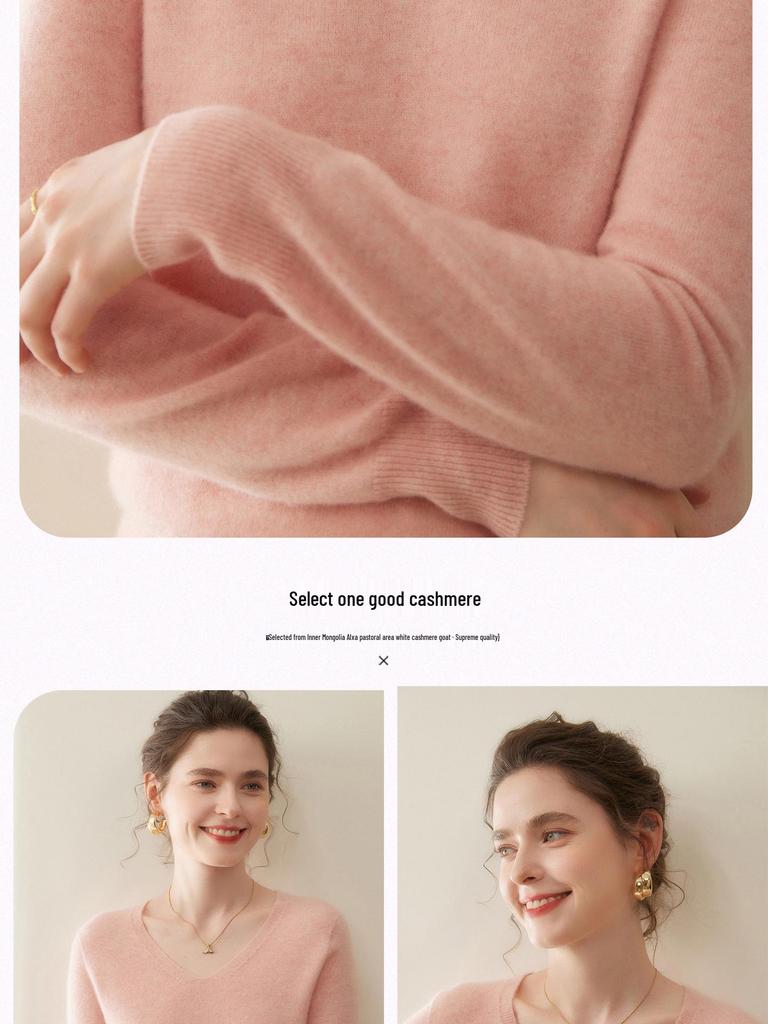 Women's Soft Cashmere Sweater: Loose, Versatile Knit for Autumn & Winter