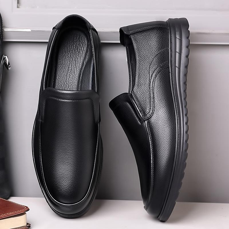Men's shoes leather shoes men's father shoes men's business dress father shoes spring and autumn casual leather shoes soft sole