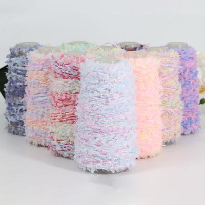 50G Rainbow Butterfly Paper Yarn Colorful Fancy Blend Partner Thread Hand Knitting Summer Baby Scarf Hat Doll Sweater Supplies