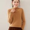 Women's Wool Blend Half-High Neck Knit Sweater - Fashionable Thickened Pullover for Autumn/Winter