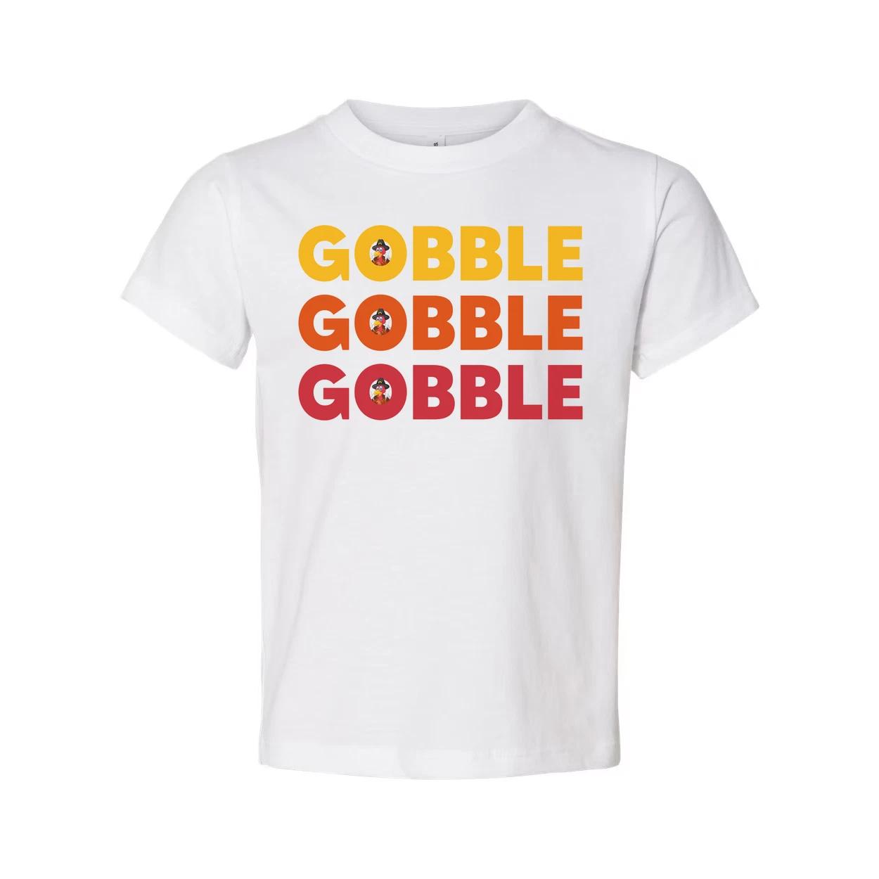 Gobble Gobble Gobble Thanksgiving Unisex T Shirt With Colorful Gradient Text Des 2XL