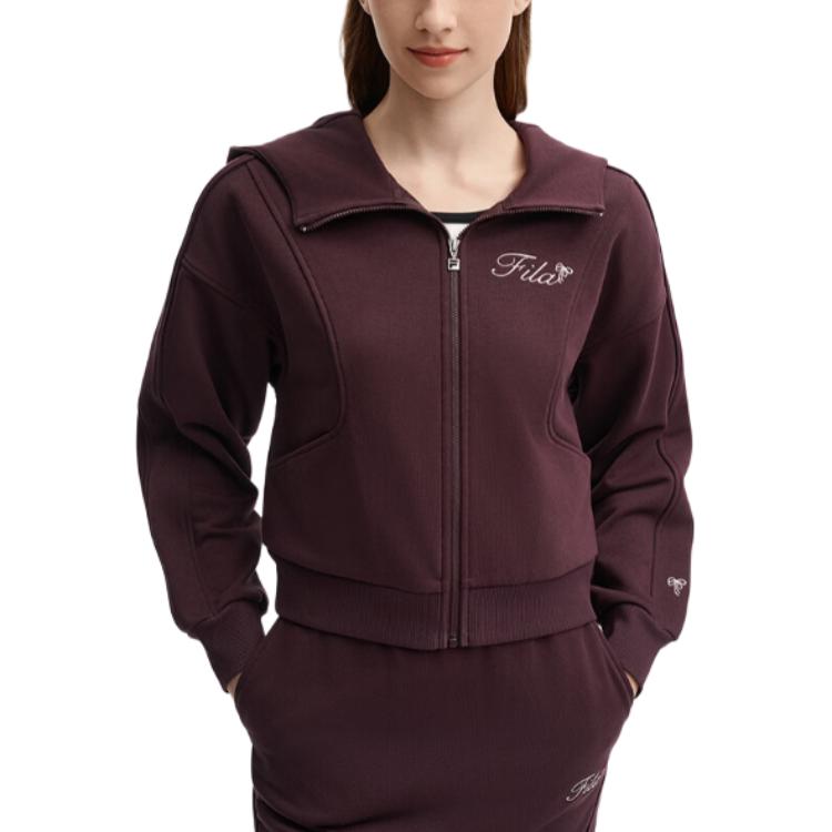 FILA Solid Color Casual Loose Soft Comfortable Versatile Hooded Long Sleeve Jacket Women jackets Tan F11W439505F-BN