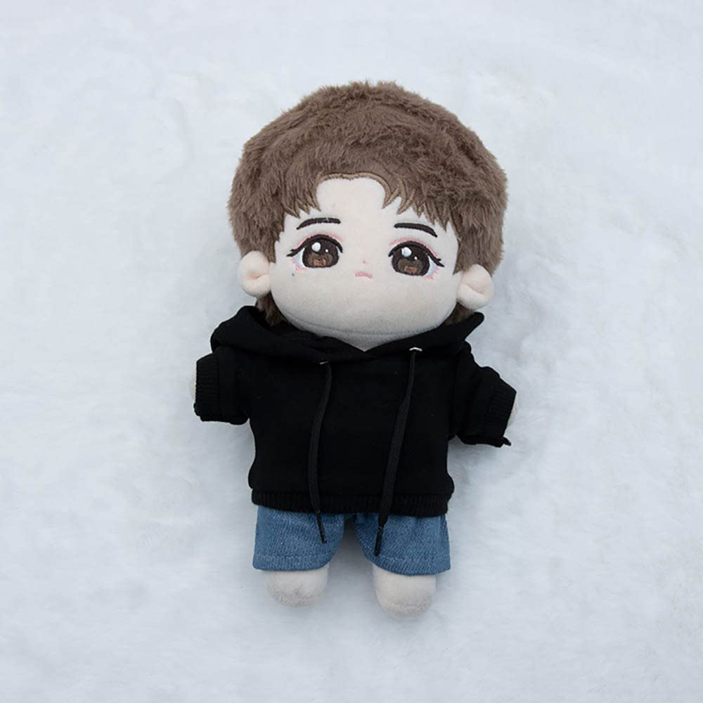 Niannyyhouse 10cm Plush Clothes Hoodie Jeans Cotton Doll Clothes Dress Up (White)