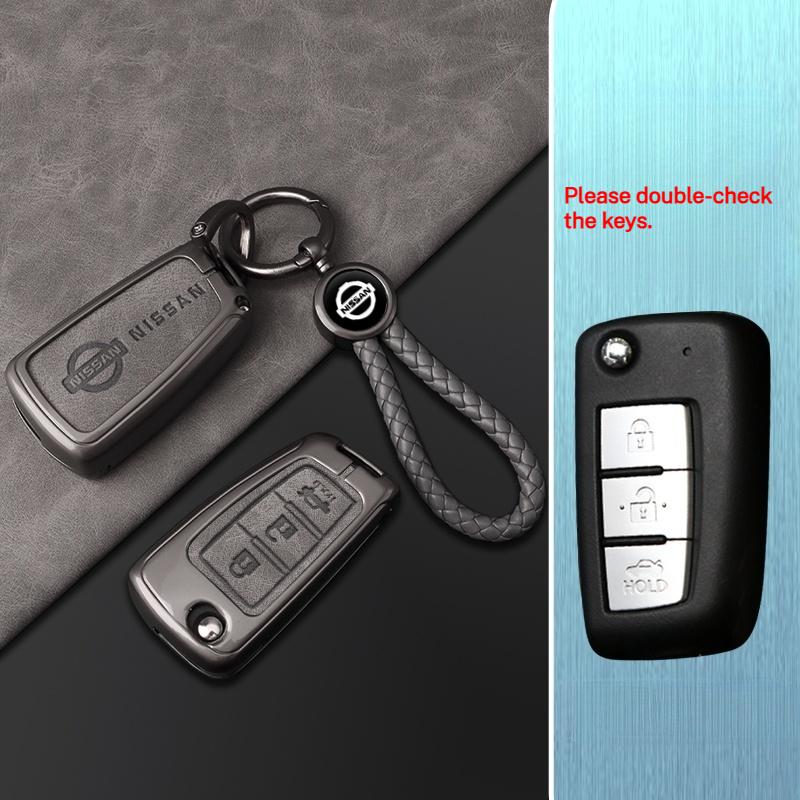 2/3/4Buttons Zinc Alloy Leather Car Remote Key Cover Case for Nissan Rouge Maxima Altima Sentra Murano Qashqai X-Trail Serena