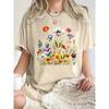 Retro Beautiful Wildflowers Flower Clusters Print Womens T Shirts Cotton T-Shirt Summer O-Neck Clothes Loose Sportswear