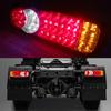 2PCS Trailer Tail Light 24V Car Trucks Lorry Rear Taillight Brake Light 12V Stop Reversing Running Lights 46LED Side Lamp