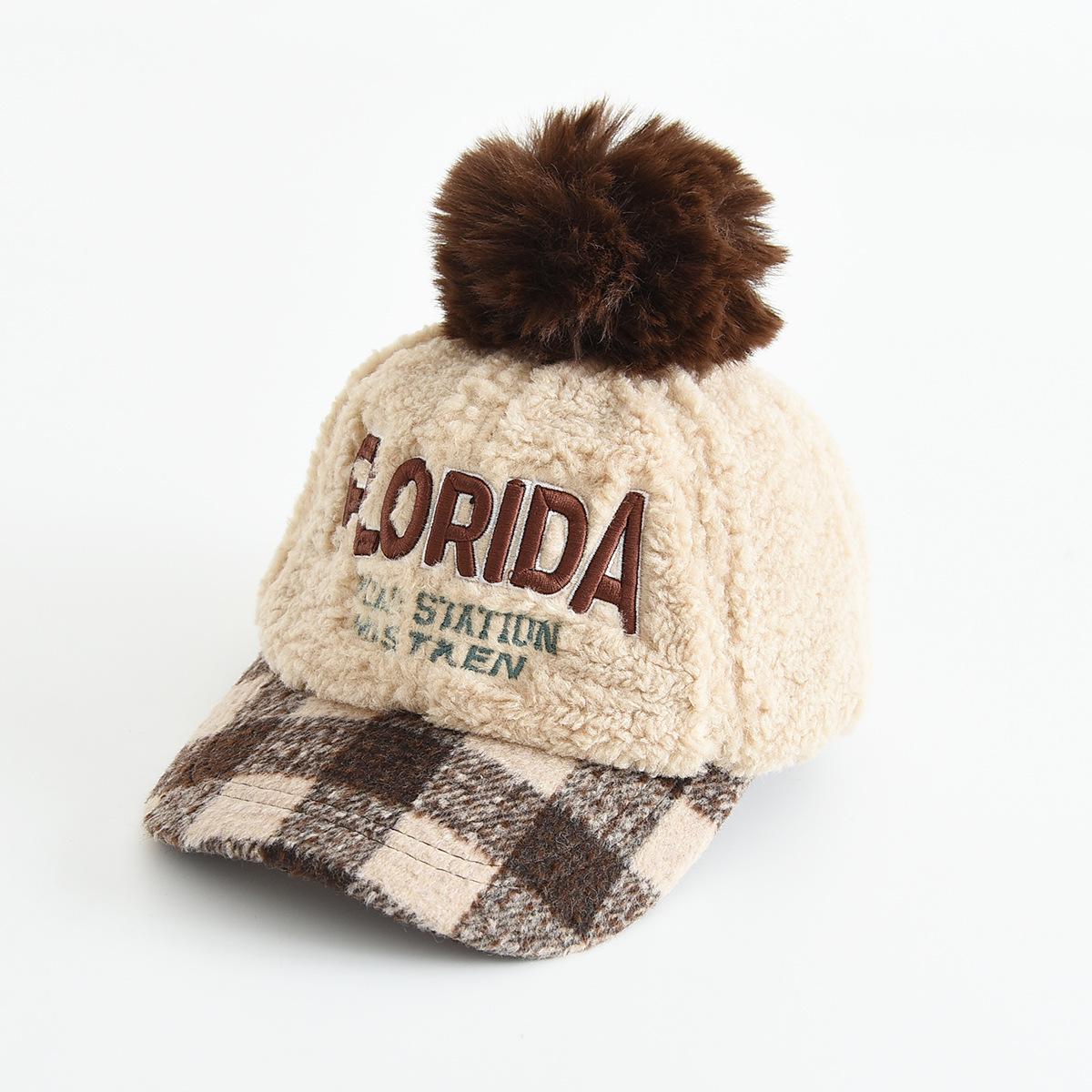 

Kids Winter Plush Duckbill Baseball Cap: Windproof & Warm with Simple Letter Design 3-6 Years (Head Size 51-52cm) хакі