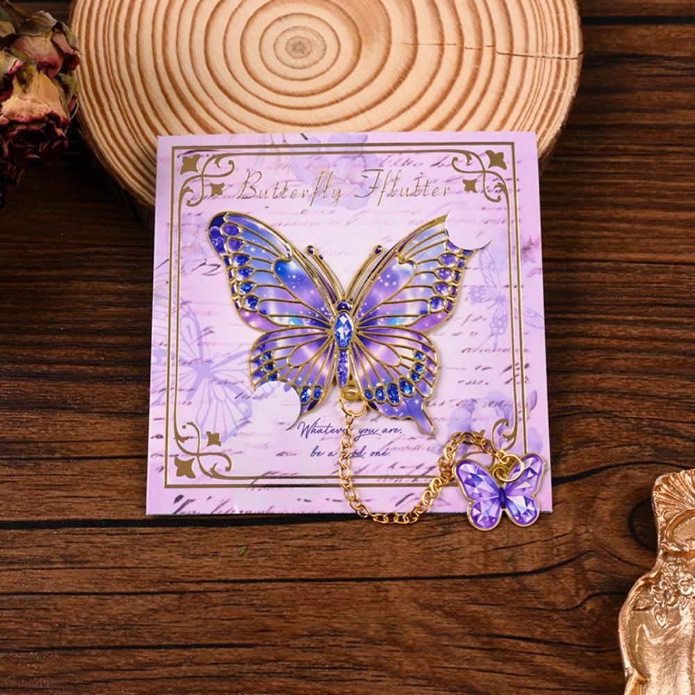 with Charm Chain Page Marker Metal Butterfly Bookmark Durable Bookmark  Students