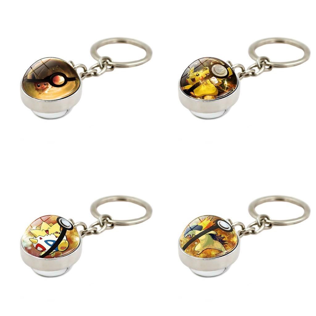 Charming Zinc Alloy Pikachu Crystal Glass Ball Keychain For Anime Fans And Collectors
