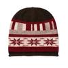 Winter Retro Fair Isle Jacquard Knitted Hat Women Plush Rolled Cuff Thickened Warm Beanie Pullover Cap
