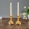 2PCS Gold/Silver European Metal Candle Stands - Antique Style God Candlesticks for Home Decoration