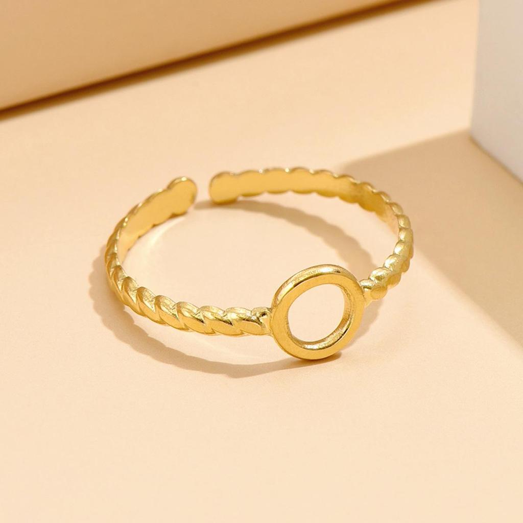 Women's Adjustable Twisted Stainless Steel Braided Ring