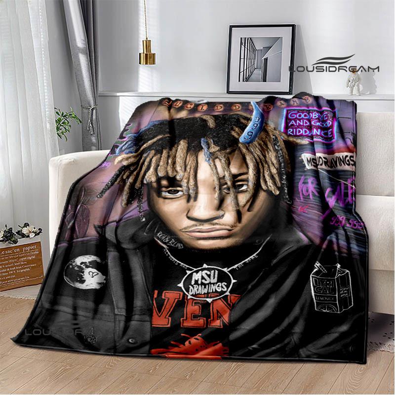 3D Rapper Juice Wrld 999 Retro Printed blankets Flannel Warm blanket Soft Cozy Blanket Travel Blankets bed linings Birthday Gift