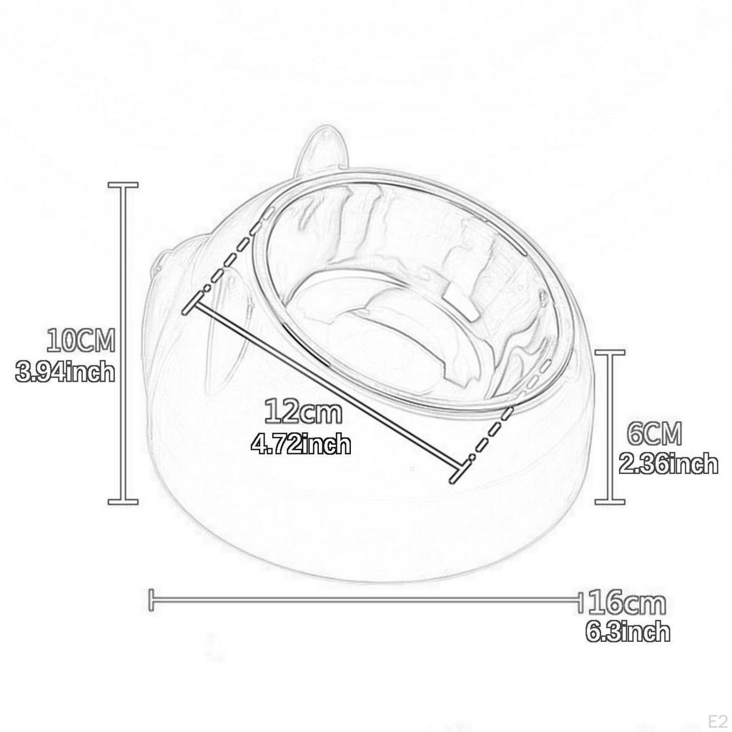 15° Tilted Dog Bowl Slanted Lightweight Cartoon Sturdy Pet Supplies Easy To Food Stainless