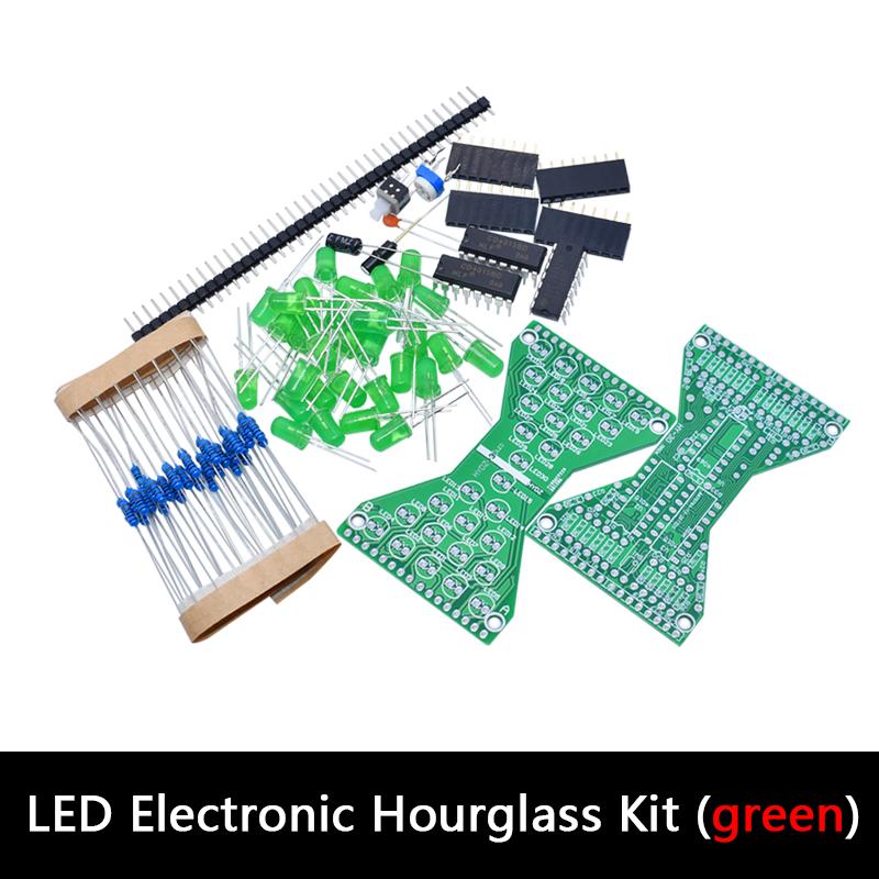 

LIZAO DC 5V LED Hourglass Kit Double Layer PCB Adjustable Speed Student DIY Electronic Project зелений