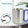 200ml Outdoor Camping Mug Stainless Steel Cup Traveling with Carabiner Handle Coffee Tea Mug Cookware Set Outdoor