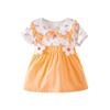 Korean Style Summer Princess Dress for Toddler Girls - Cotton Print Short Sleeve