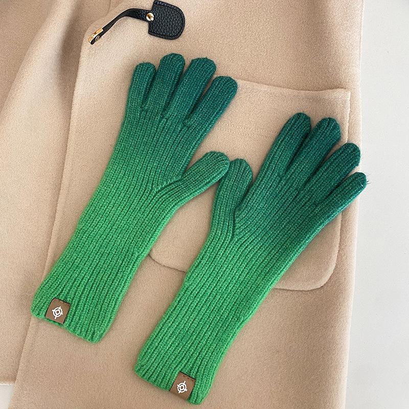 2022 New Knitted Gloves Women Sub-finger Leakage Finger Touch Screen  Wind Winter Warm Ski  Full Finger Gloves Gloves
