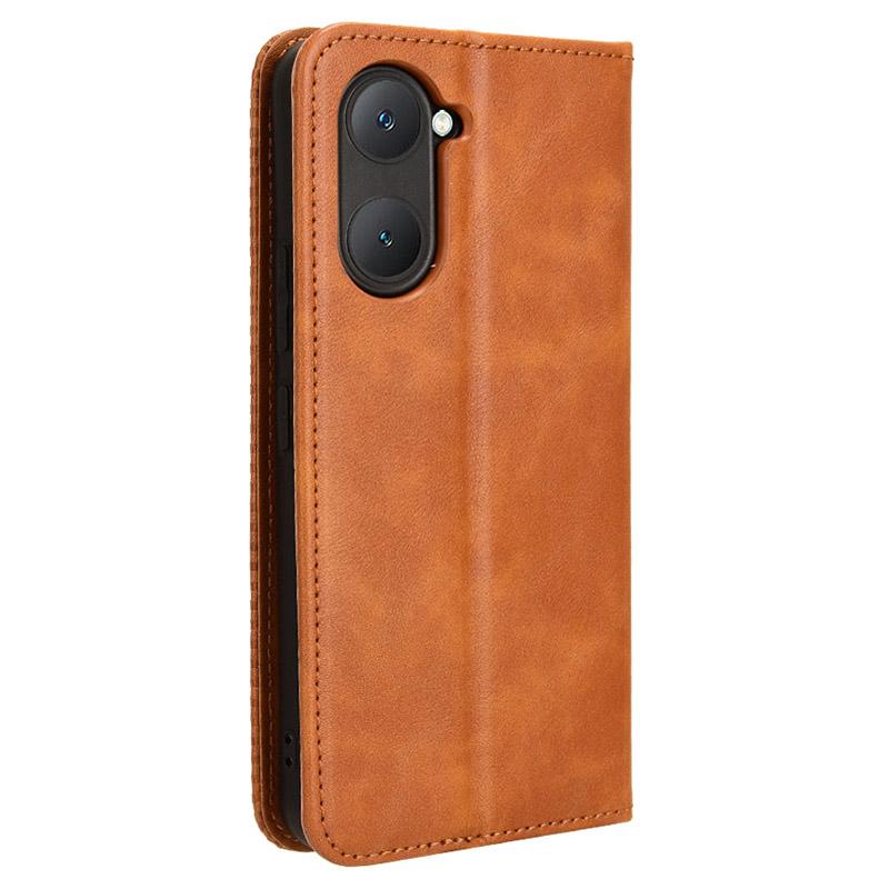 For Vivo Y28s 5G/T3 Lite 5G/Y03/Y18 4G/Y18e 4G Case Wallet Magnetic Closure Leather Retro Phone Cover