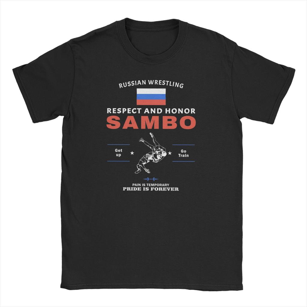 Streetwear T Shirt Summer Sambo Dagestan Wrestling Russian Flag TShirts Cotton Tshirt Men Funny Pattern Short Sleeve Top Tees