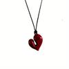 Elegant Heart Pendant Necklace - Adjustable Pull-Out Sweater Chain, Acrylic, Perfect for Everyday & Party Wear