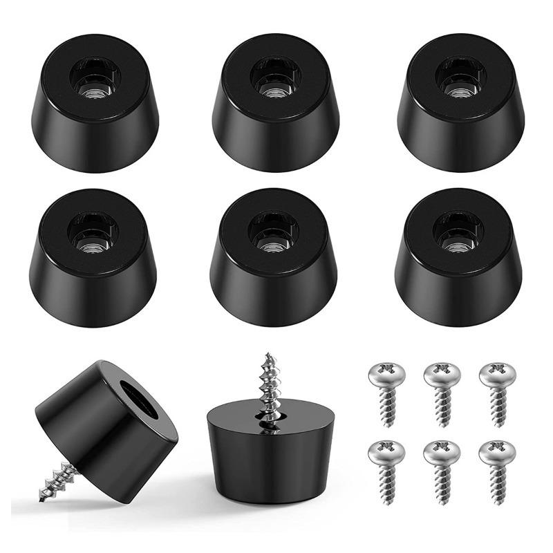 1pcs Black Cone Rubber Foot Pads, Non-Slip Soft Rubber Feet Bumpers Kit With Screws