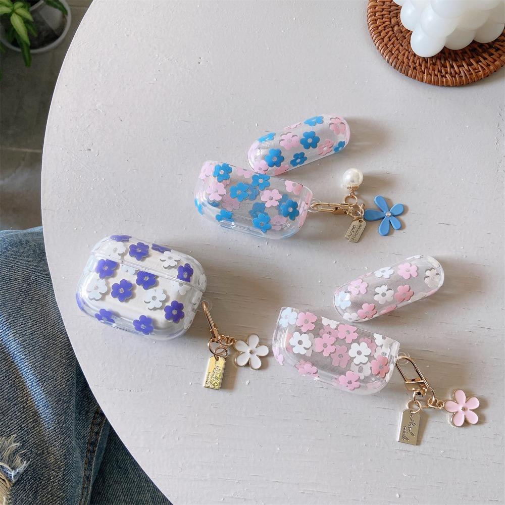 New For Apple AirPods 2/3/Pro 2 Earphone Case Flowers Design Soft Shell For AirPods Pro2 Case Scratch Proof with Cherry Keychain