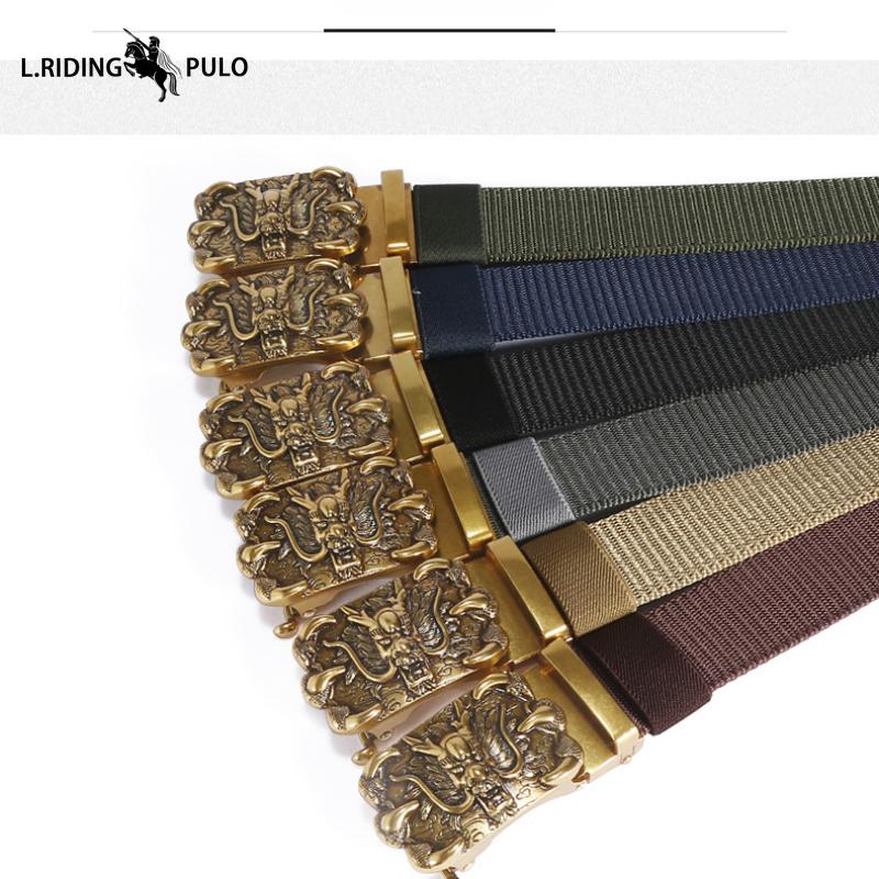 Men's Casual Nylon Fashion Belt with Alloy Automatic Buckle