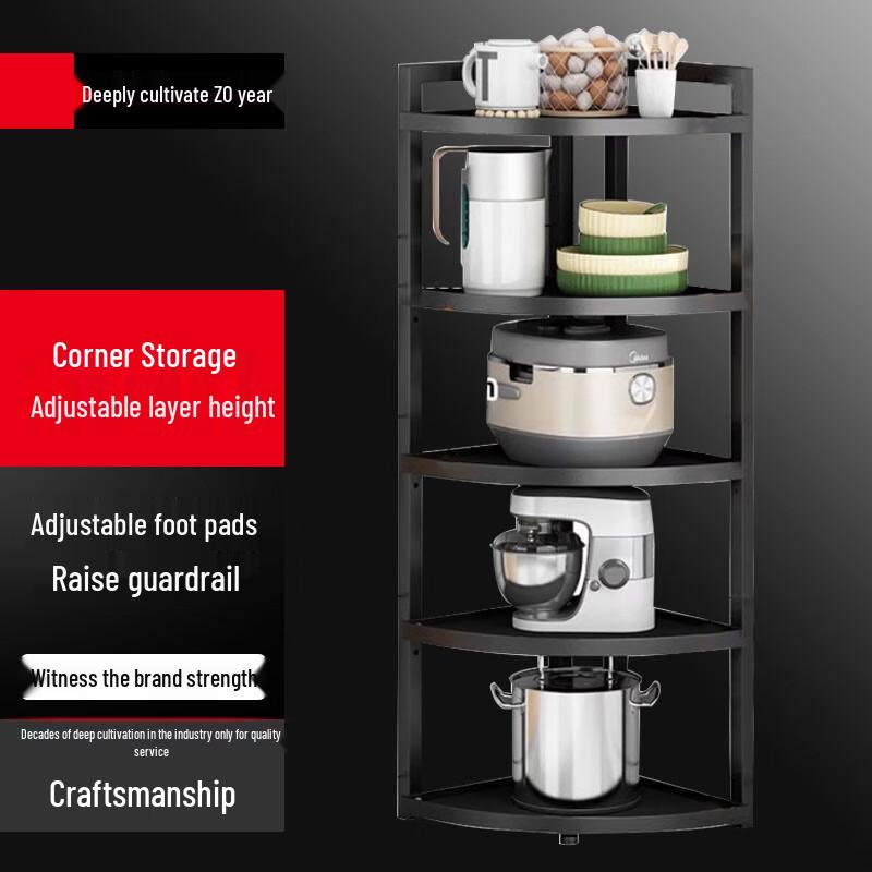 

Modern Steel-Wood Corner Kitchen Storage Rack