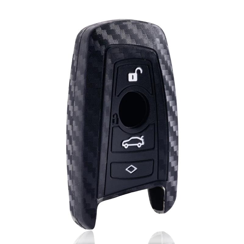 Carbon Fiber Style Car Key Case Cover For Bmw 1 3 5 7 Series X1 X3 X4 X5 F10 F15 F16 F20 F30 F18 F25 M3 M4 Accessories Fob