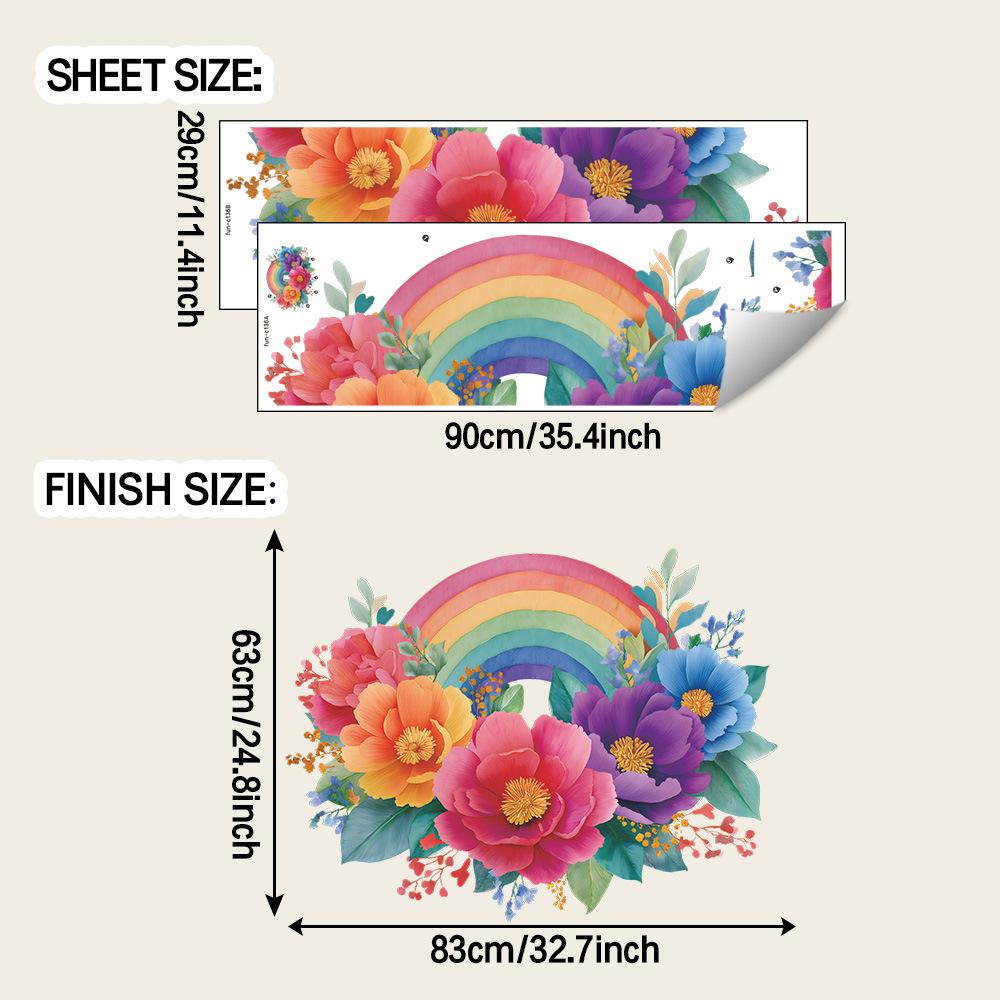

Радуга и цветущий цветок Гостиная, Спальня Украшение дома и украшение Наклейки на стену