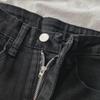 Schwarze Schlagjeans mit hoher Taille für Damen – Slim Fit, elastisch, Herbst/Winter.